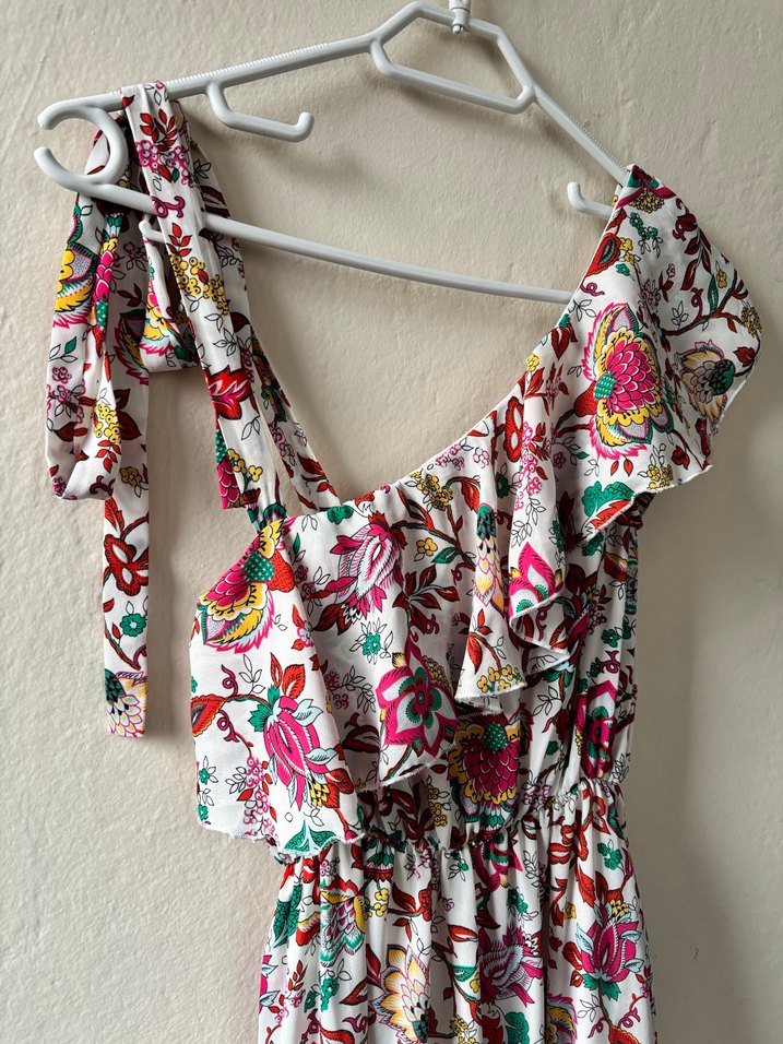 DEFACTO Çiçek Desenli Uzun Elbise - Görsel 2