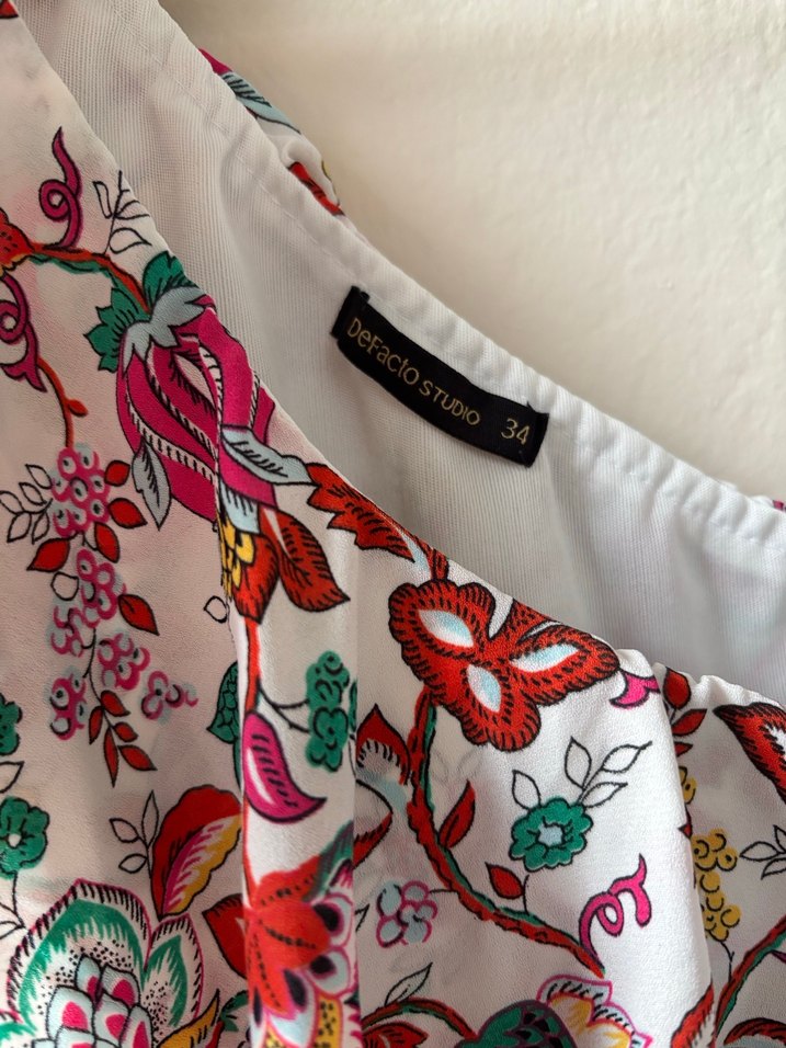 DEFACTO Çiçek Desenli Uzun Elbise - Görsel 3