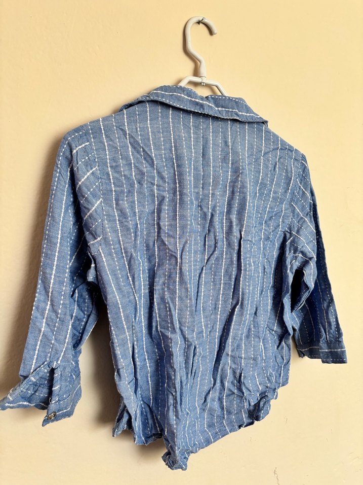 Mavi Düğmeli Kadın Gömlek - Görsel 3