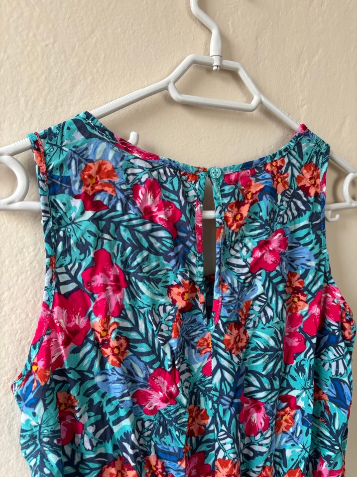 V Yaka Yazlık Uzun Elbise - Görsel 3