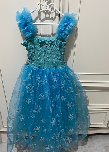 Mavi Straplez Kız Çocuk Abiye Elbise - Görsel 2