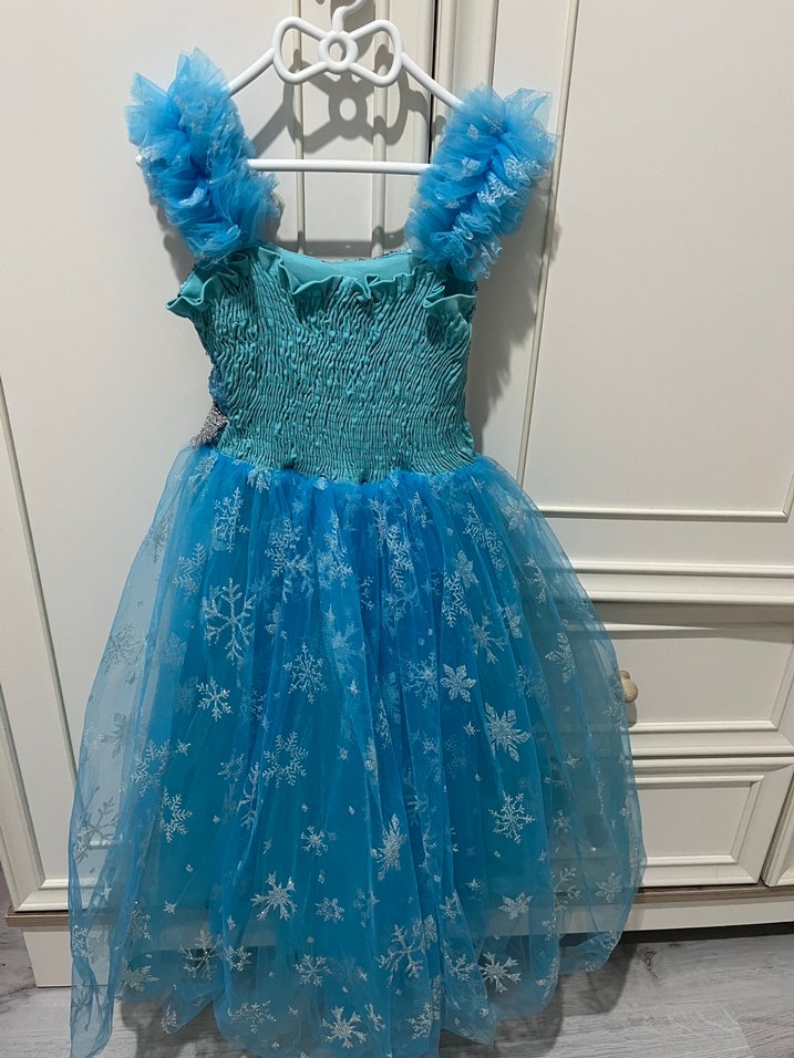 Mavi Straplez Kız Çocuk Abiye Elbise - Görsel 2