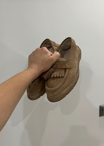 Bej Süet Püsküllü Kadın Loafer - Görsel 2