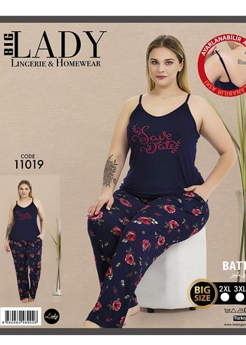 46 Beden Diger Büyük Beden Yılan Desenli Dantelli Pijama