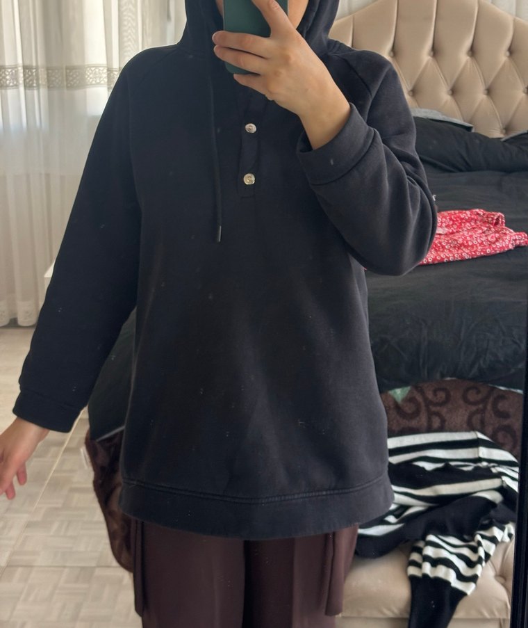 Düğmeli, Polo Yaka Erkek Gri Sweatshirt - Görsel 2