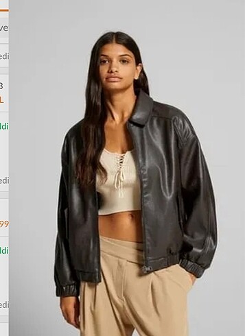 bershka suni deri dad fit ceket