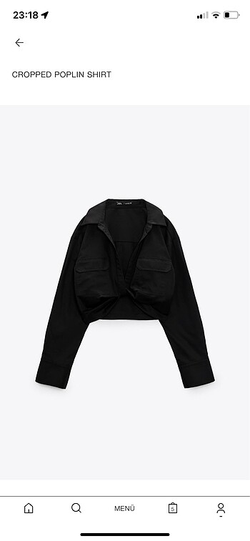 zara crop gömlek