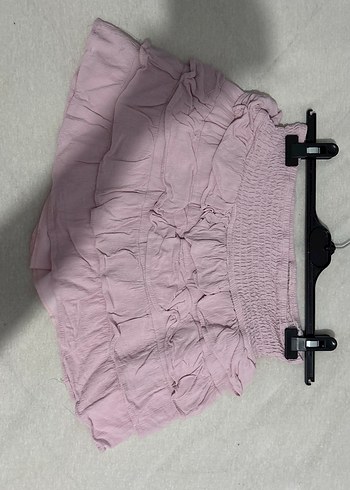 Pembe Mini Keten Etek Fırfırlı