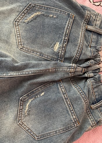 Düğmeli Açık Mavi Denim Mini şort Etek - Görsel 19