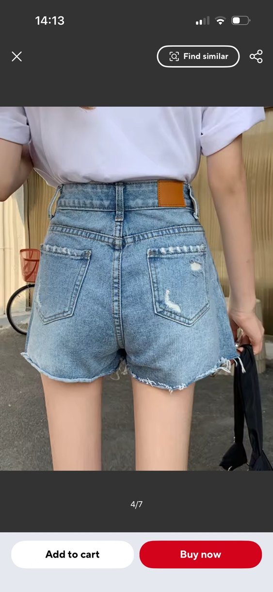 Düğmeli Açık Mavi Denim Mini şort Etek - Görsel 2