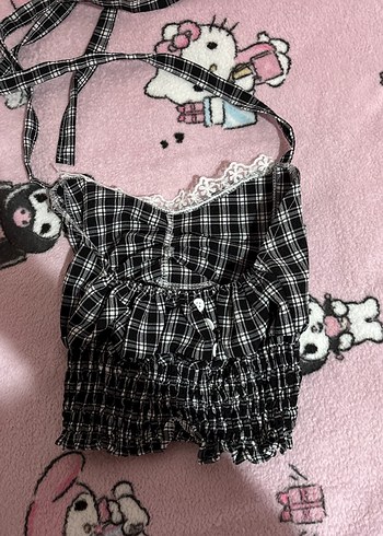 Dantelli Kareli Straplez Bustiyer - Görsel 13