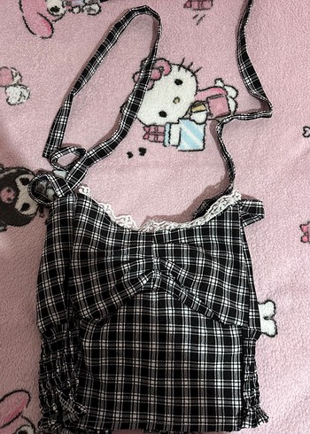 Dantelli Kareli Straplez Bustiyer - Görsel 10