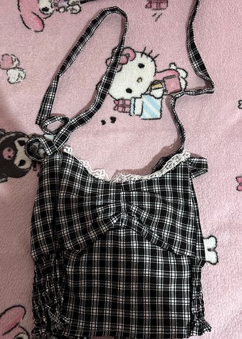 Dantelli Kareli Straplez Bustiyer - Görsel 11