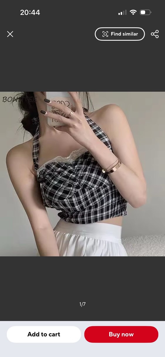 Dantelli Kareli Straplez Bustiyer - Görsel 2