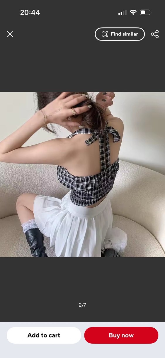 Dantelli Kareli Straplez Bustiyer - Görsel 4