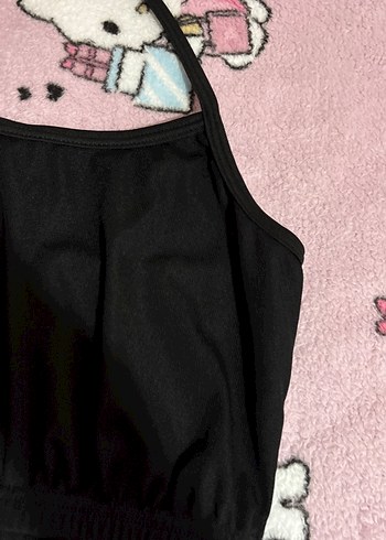 siyah boyundan geçirmeli üst - Görsel 6