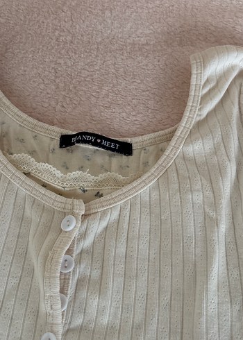 dollette coquette Bej Düğmeli Uzun Kollu Kadın Bluz - Görsel 12