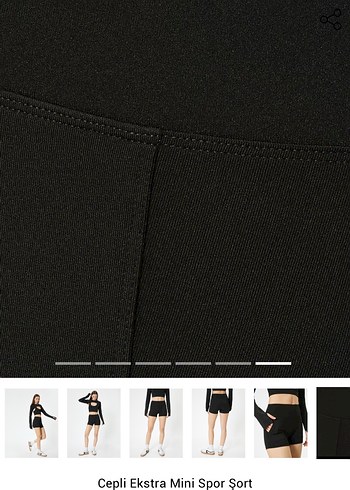 Siyah Mini Spor Şort - Görsel 9