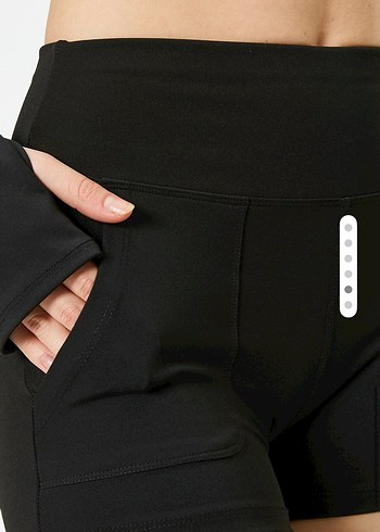 Siyah Mini Fit spor şort Tayt - Görsel 5