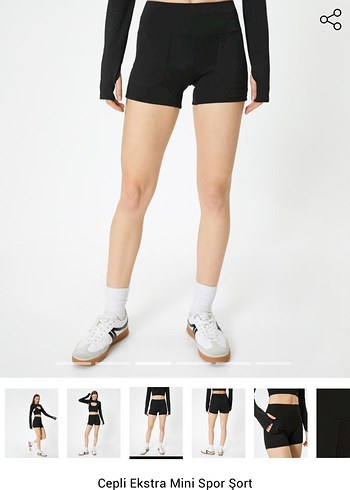 Siyah Mini Fit spor şort Tayt - Görsel 11