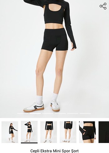 Siyah Mini Fit spor şort Tayt - Görsel 8