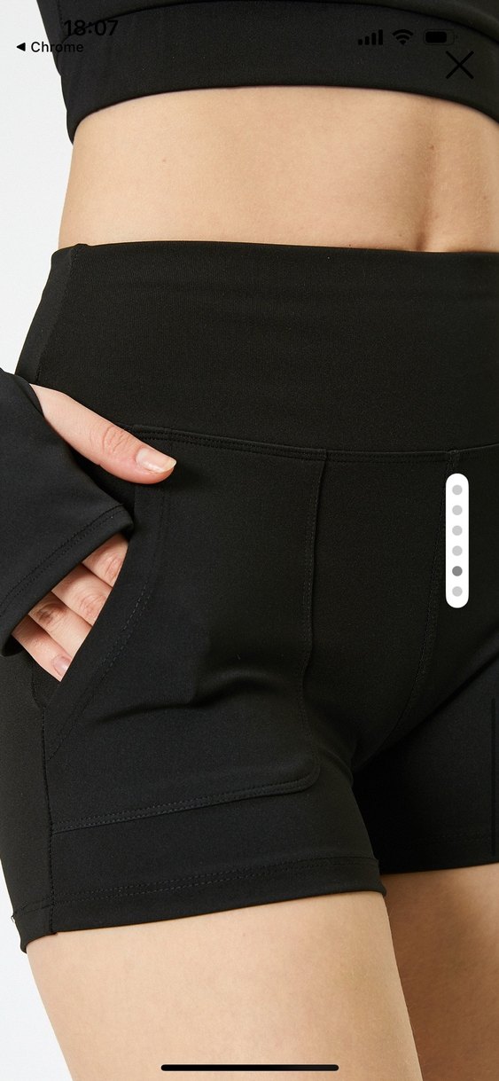 Siyah Mini Fit spor şort Tayt - Görsel 5