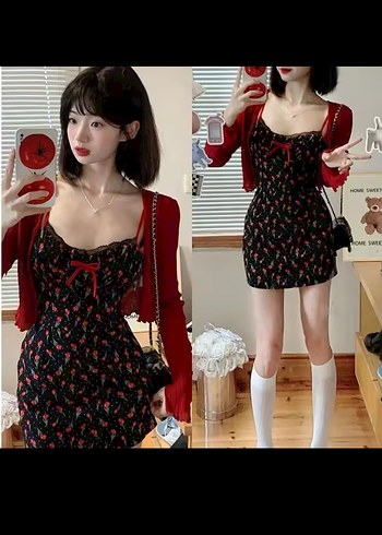 xs Beden Kırmızı kawaii bolero