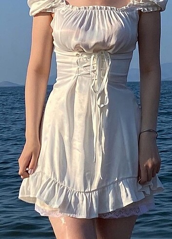 xs Beden beyaz Renk Aesthetic elbise