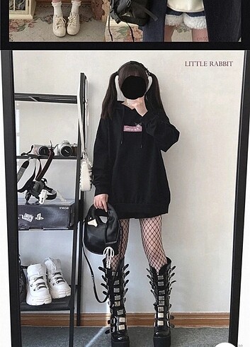 xs Beden siyah Renk Kuromi sanrio sweatshirt
