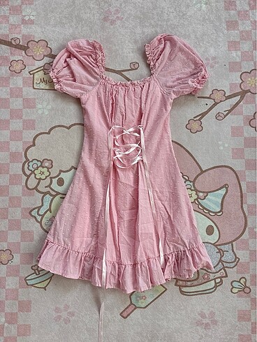 Zara Coquette dollette Lolita kawaii prenses pembe elbise cutecore