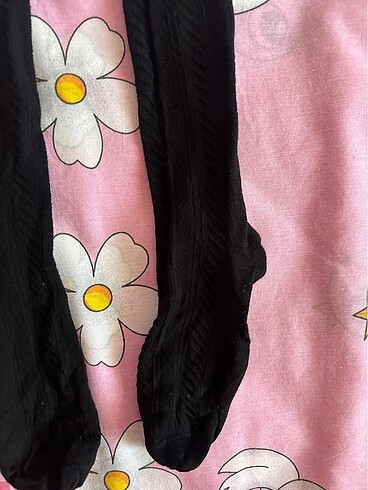 35 Beden Kawaii siyah diz altı çorap