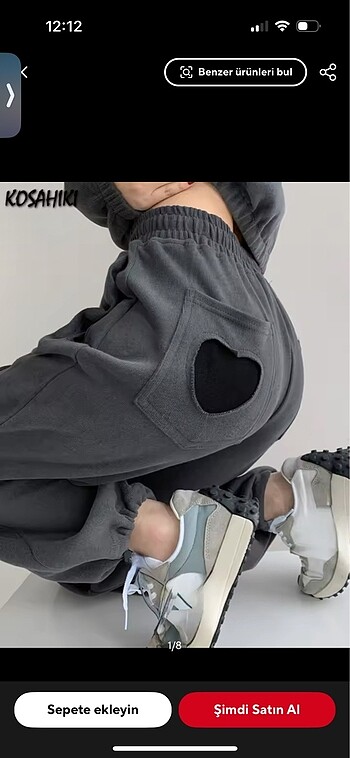 Kawaii pantolon jogger eşofman Kore tarzı