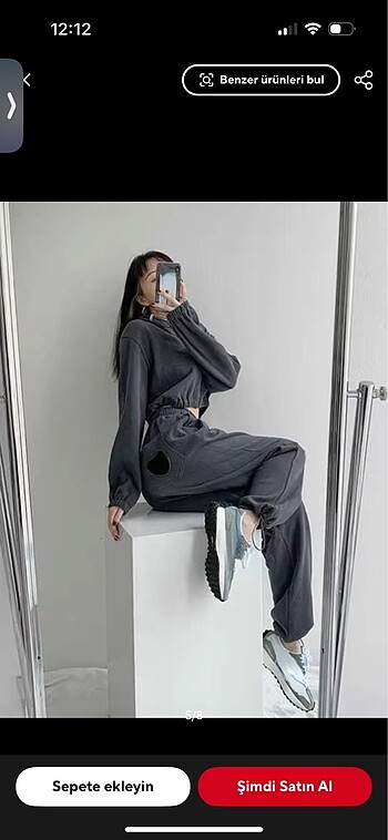 xs Beden Kawaii pantolon jogger eşofman Kore tarzı