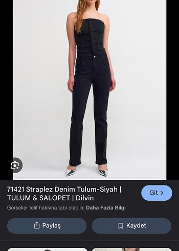 Kadın Siyah MStraplez Tulum - Görsel 6