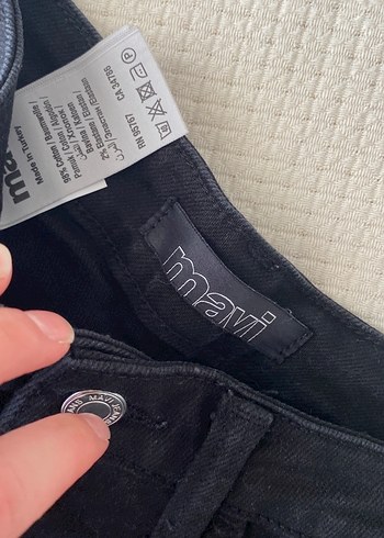diğer Beden Siyah Regular Fit Midi Denim Kadın Jean