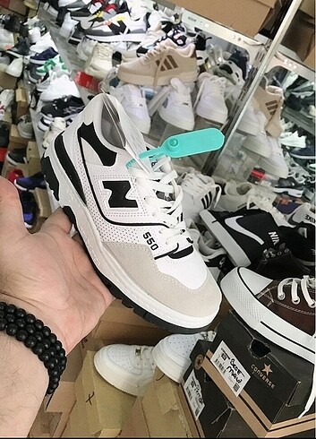 39 Beden New Balance 550 süet burunlu pürüzsüz beyaz deri sayaya ve ortap