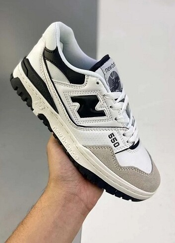 New Balance 550 süet burunlu pürüzsüz beyaz deri sayaya ve ortap