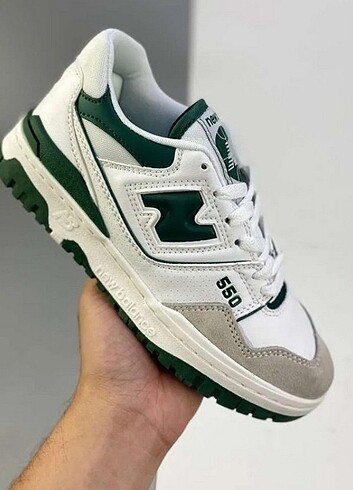 New Balance 550 süet burunlu pürüzsüz beyaz deri sayaya ve ortap