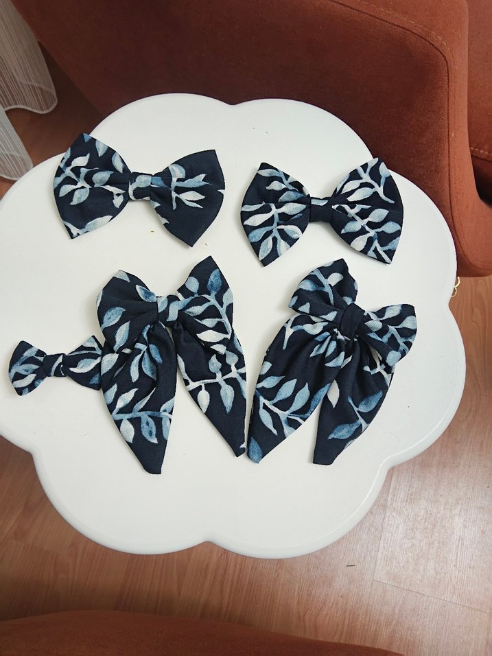 Bohem Tarzda Koyu Mavi Bağlamalı Erkek Papyonu - Görsel 3