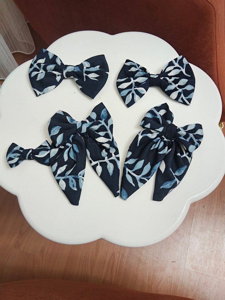 Bohem Tarzda Koyu Mavi Bağlamalı Erkek Papyonu - Görsel 2