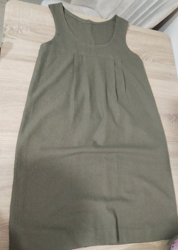 Gri Kolsuz Midi Hamile Elbisesi - Görsel 2