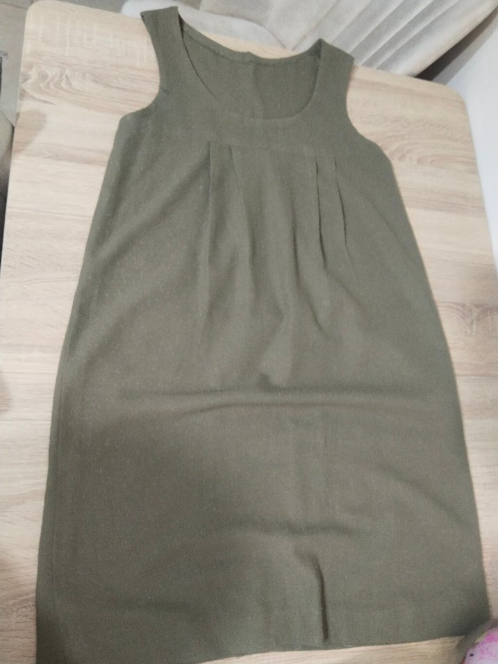 Gri Kolsuz Midi Hamile Elbisesi - Görsel 2