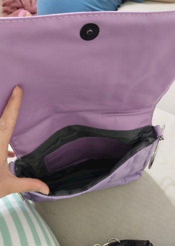 Mor Kareli Tokalı Kadın Çanta - Görsel 3
