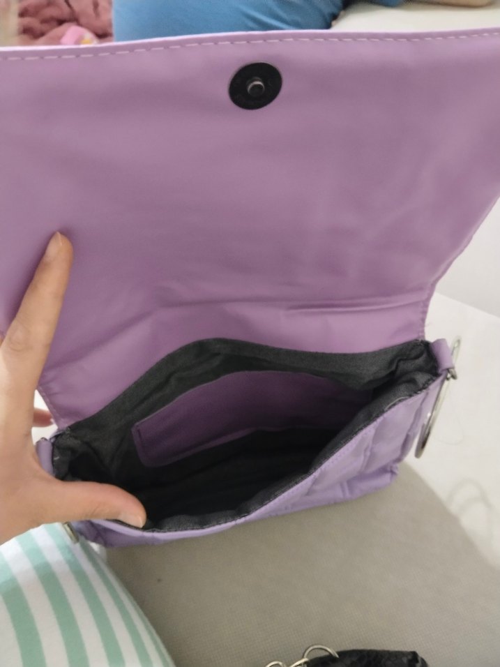 Mor Kareli Tokalı Kadın Çanta - Görsel 3