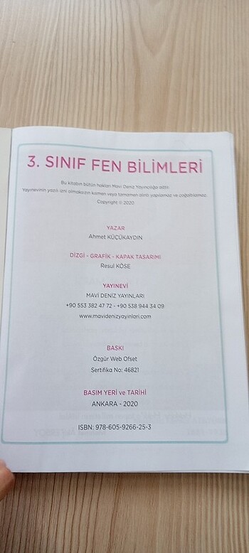  3. Sınıf fen bilgisi çalışma kitabi