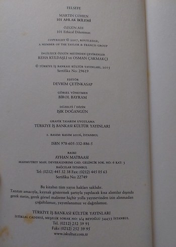  Beden Martin Cohen - 101 Ahlak İkilemi Kitabı