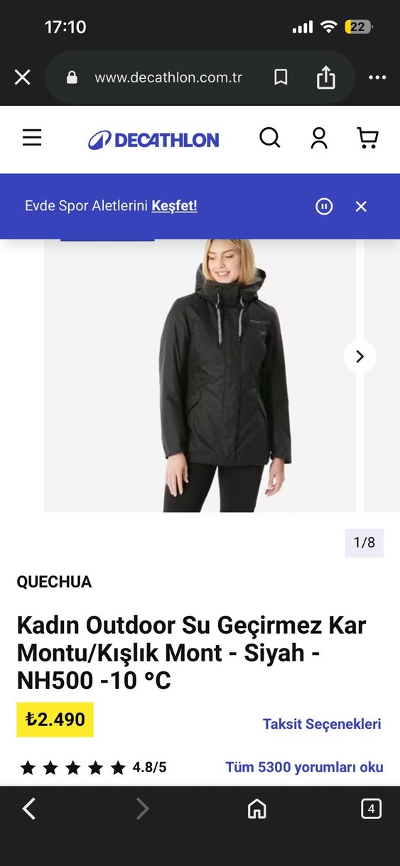 Decathlon kadın mont - Görsel 4