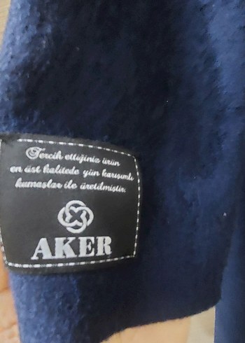 Lacivert Yüksek Yakalı Drapeli  Kabanı - Görsel 4