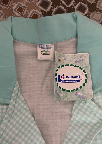 Turkuaz Mini Kısa Kollu Rahat Pijama Takımı - Görsel 6