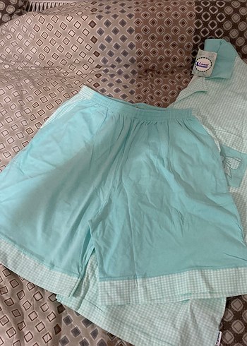 Turkuaz Mini Kısa Kollu Rahat Pijama Takımı - Görsel 3